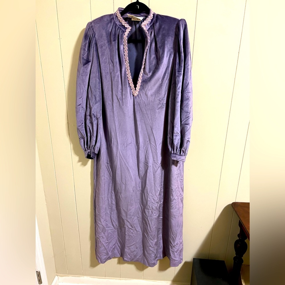 Lucie Ann Beverly Hills Vintage Retro lavender velvet dress pink sparkle M L